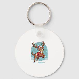Boxer Reindeer Dash Key Ring