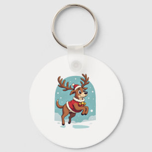 Boxer Reindeer Dash Key Ring