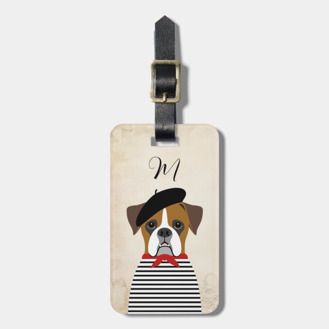 Boxer Retro Travel Luggage Tags (Front Vertical)