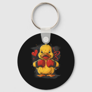 Boxer Rubber Duck With Boxing Gloves Kickboxing Fu Key Ring