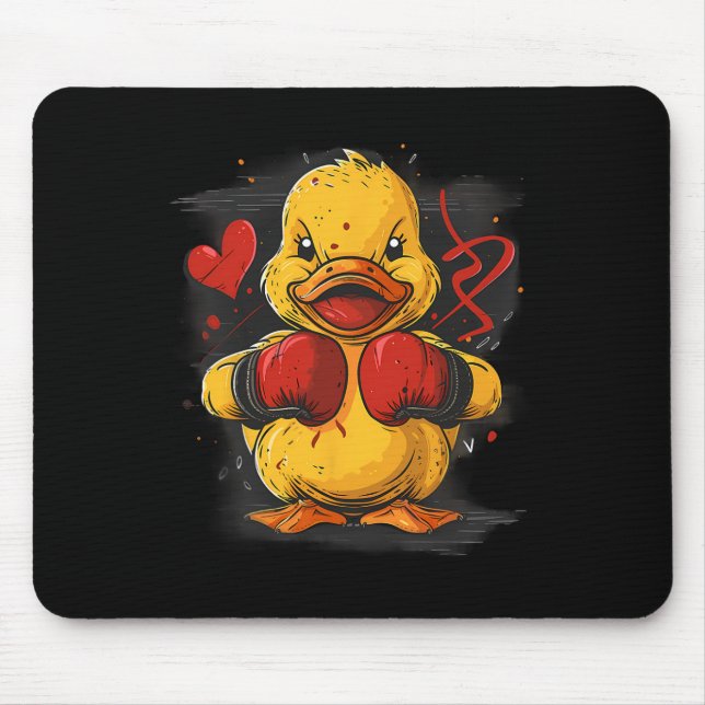 Boxer Rubber Duck With Boxing Gloves Kickboxing Fu Mouse Mat (Front)