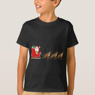 Boxer Santa Christmas Sleigh - Funny Boxer Dog Xma T-Shirt