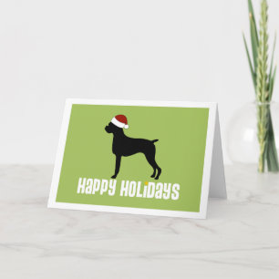 Boxer Santa Hat Holiday Card