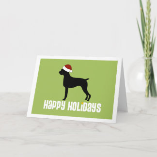 Boxer Santa Hat Holiday Card