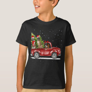 Boxer Santa Reindeer Red Truck Snow Christmas Tree T-Shirt
