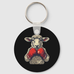 Boxer Sheep With Boxing Gloves Kickboxing Funny Bo Key Ring