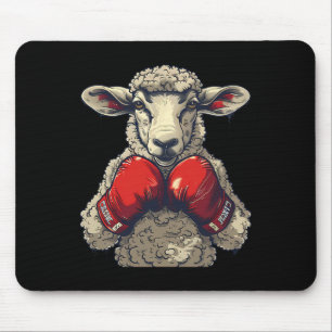Boxer Sheep With Boxing Gloves Kickboxing Funny Bo Mouse Mat