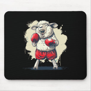 Boxer Sheep With Boxing Gloves Kickboxing Funny Bo Mouse Mat