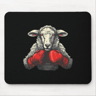 Boxer Sheep With Boxing Gloves Kickboxing Funny Bo Mouse Mat