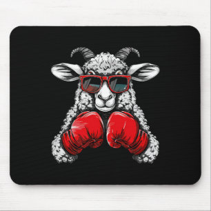 Boxer Sheep With Boxing Gloves Kickboxing Funny Bo Mouse Mat