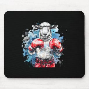 Boxer Sheep With Boxing Gloves Kickboxing Funny Bo Mouse Mat