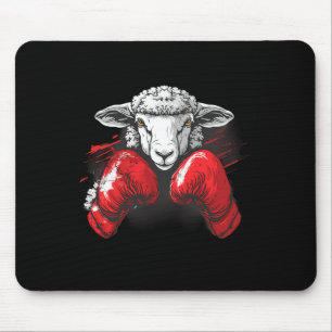 Boxer Sheep With Boxing Gloves Kickboxing Funny Bo Mouse Mat