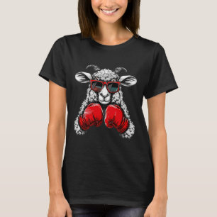 Boxer Sheep With Boxing Gloves Kickboxing Funny Bo T-Shirt