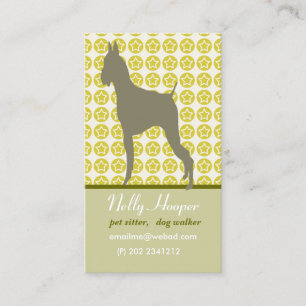 Boxer Silhouette Animal and Stars. Cute Pet Appointment Card