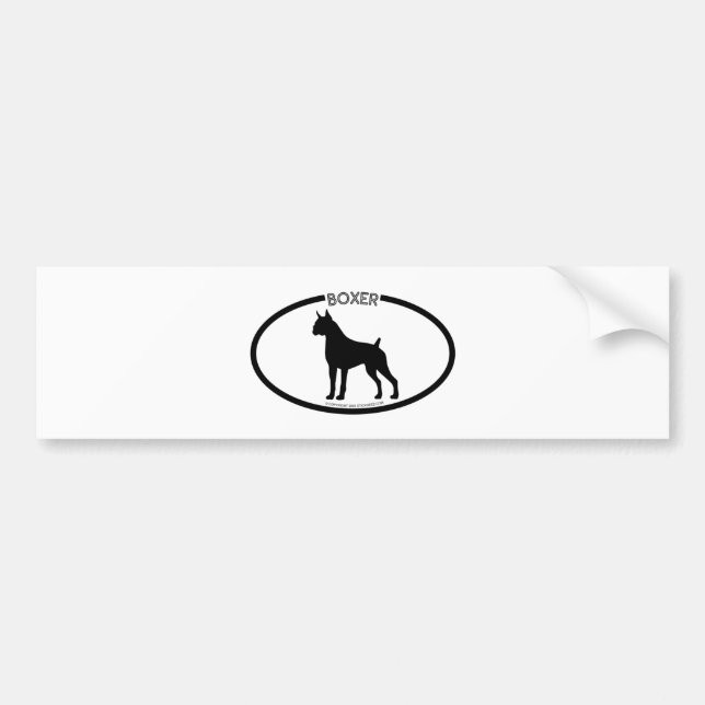 Boxer Silhouette Black Bumper Sticker (Front)