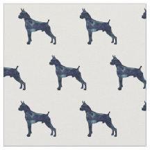 Boxer Silhouette Black Watercolor Tiled