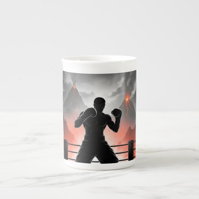 Boxer Silhouette  Bone China Mug (Front)