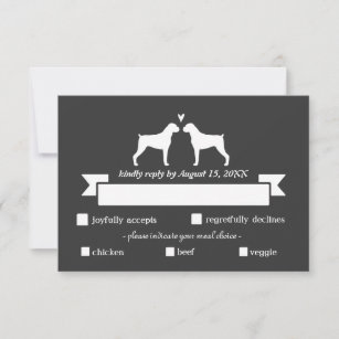 Boxer Silhouettes Wedding Reply RSVP