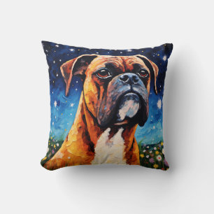 Boxer Starry Night Cushion