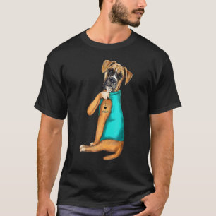 Boxer Tattoos I Love Mum Sitting  Mother's Day T-Shirt