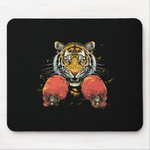 Boxer Tiger With Boxing Gloves Kickboxing Funny Bo Mouse Mat