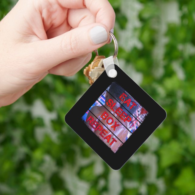 Boxer Training Quote Eat Sleep Box Repeat Key Ring (Hand)