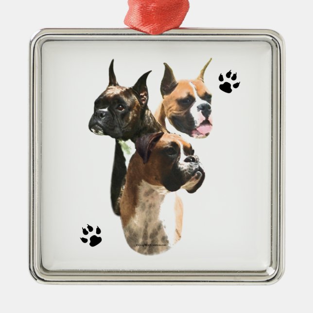 Boxer Trio Metal Tree Decoration (Front)