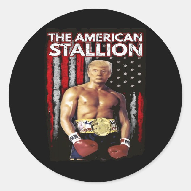 Boxer Trump Rocky Trump Meme Trump 2024  Classic Round Sticker (Front)