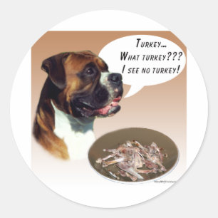 Boxer Turkey Classic Round Sticker