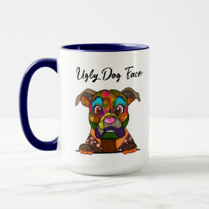 Boxer ugly dog face mug