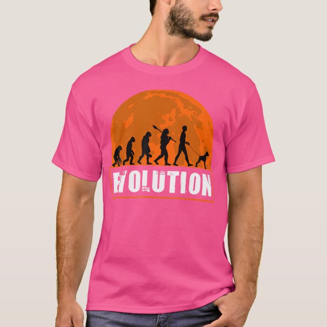 Boxer Uncropped Ears Human Evolution T-Shirt (Front)