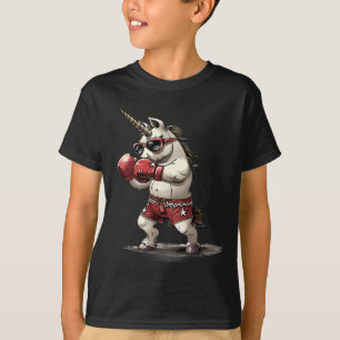 Boxer Unicorn With Boxing Gloves Kickboxing Cute B T-Shirt