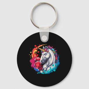 Boxer Unicorn With Boxing Gloves Kickboxing Funny Key Ring