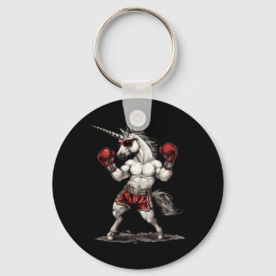 Boxer Unicorn With Boxing Gloves Kickboxing Funny Key Ring