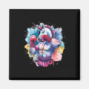 Boxer Unicorn With Boxing Gloves Kickboxing Funny  Magnet