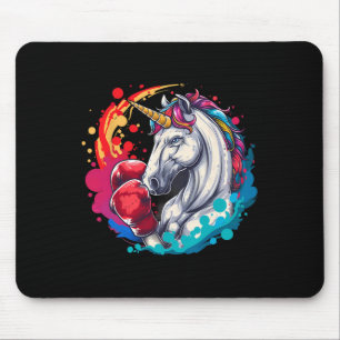 Boxer Unicorn With Boxing Gloves Kickboxing Funny Mouse Mat