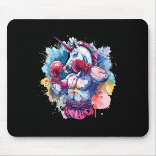 Boxer Unicorn With Boxing Gloves Kickboxing Funny  Mouse Mat