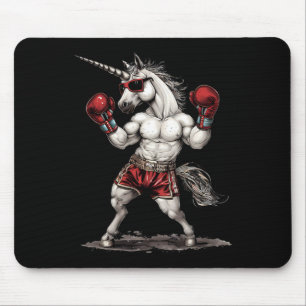 Boxer Unicorn With Boxing Gloves Kickboxing Funny Mouse Mat
