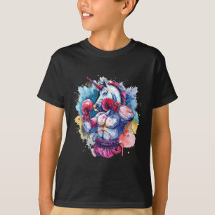 Boxer Unicorn With Boxing Gloves Kickboxing Funny T-Shirt