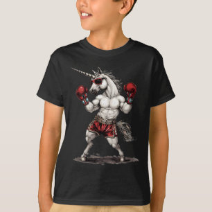 Boxer Unicorn With Boxing Gloves Kickboxing Funny T-Shirt