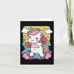 Boxer Unicorn With Boxing Gloves Loves Boxing Card