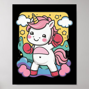 Boxer Unicorn With Boxing Gloves Loves Boxing  Poster