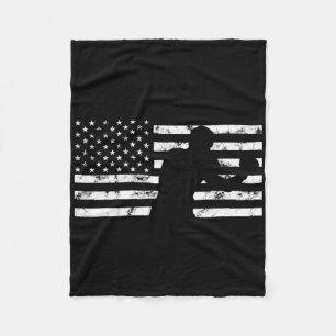 Boxer Usa Flag Boxing Glove Fighter Fight Kickboxi Fleece Blanket