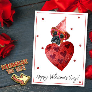 Boxer Valentine's Day Gift Dog Holiday Card