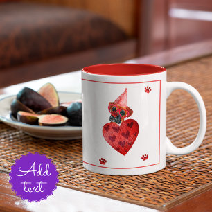 Boxer Valentine's Day Gift Dog Two-Tone Coffee Mug
