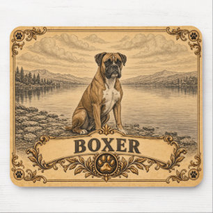 Boxer, Vintage Heritage Dog Mouse Mat