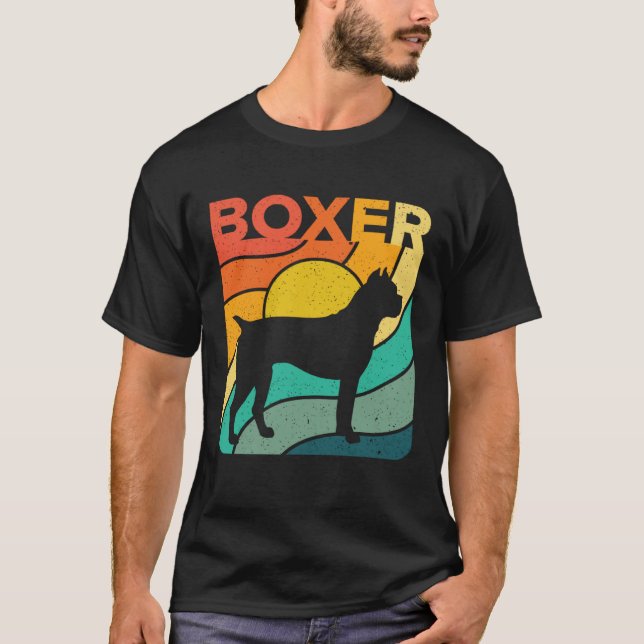 Boxer Vintages Retro Dog  Mum Dad T-Shirt (Front)