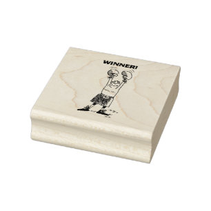 Boxer w winner large rubber stamp no handle