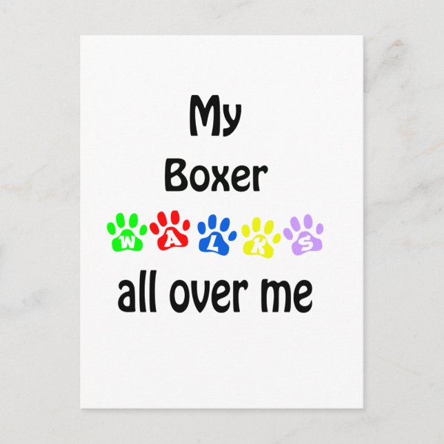 Boxer Walks Design Postcard (Front)