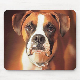 Boxer Watercolor Mouse Mat